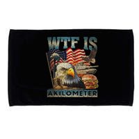 Wtf Is A Kilometer Eagle Badge American Burger 4th Of July Microfiber Hand Towel
