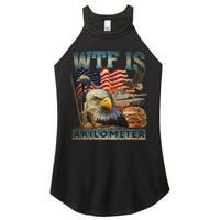 Wtf Is A Kilometer Eagle Badge American Burger 4th Of July Women's Perfect Tri Rocker Tank