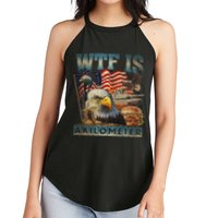 Wtf Is A Kilometer Eagle Badge American Burger 4th Of July Women's Perfect Tri Rocker Tank