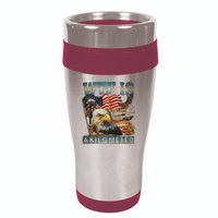 Wtf Is A Kilometer Eagle Badge American Burger 4th Of July 16oz Travel Tumbler