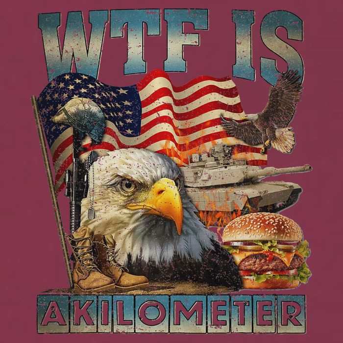 Wtf Is A Kilometer Eagle Badge American Burger 4th Of July 16oz Travel Tumbler
