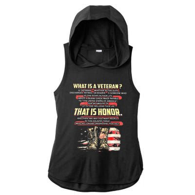 What Is A Veteran That Is Honor Ladies PosiCharge Tri-Blend Wicking Draft Hoodie Tank