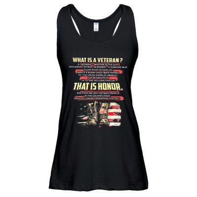 What Is A Veteran That Is Honor Ladies Essential Flowy Tank