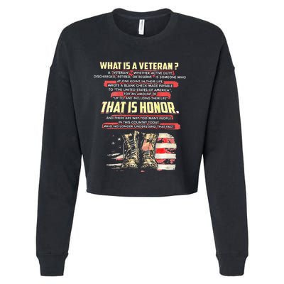 What Is A Veteran That Is Honor Cropped Pullover Crew