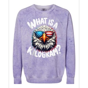 Wtf Is A Kilogram? Funny 4th Of July Patriotic Eagle Usa Colorblast Crewneck Sweatshirt