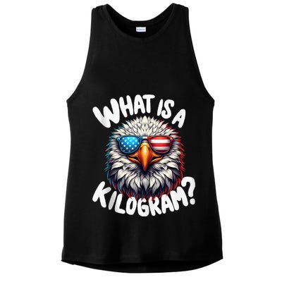 Wtf Is A Kilogram? Funny 4th Of July Patriotic Eagle Usa Ladies PosiCharge Tri-Blend Wicking Tank