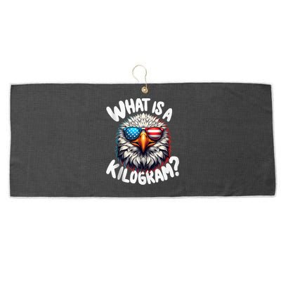 Wtf Is A Kilogram? Funny 4th Of July Patriotic Eagle Usa Large Microfiber Waffle Golf Towel