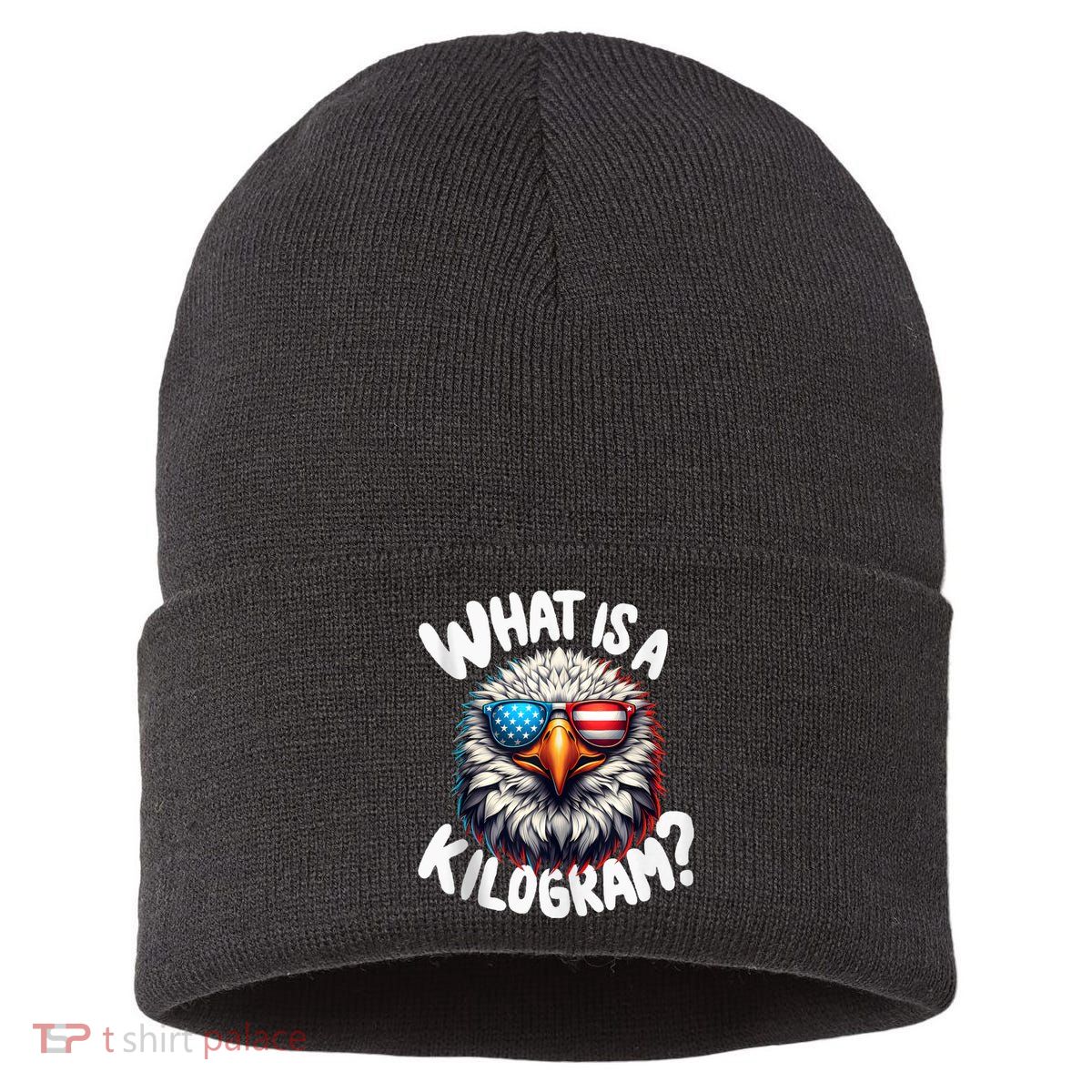 Wtf Is A Kilogram? Funny 4th Of July Patriotic Eagle Usa Sustainable Knit Beanie