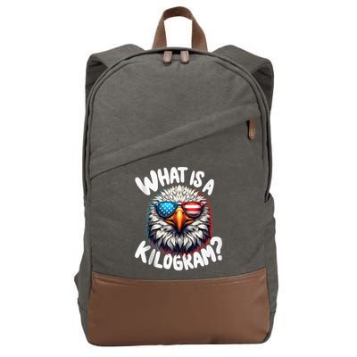 Wtf Is A Kilogram? Funny 4th Of July Patriotic Eagle Usa Cotton Canvas Backpack