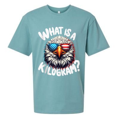 Wtf Is A Kilogram? Funny 4th Of July Patriotic Eagle Usa Sueded Cloud Jersey T-Shirt