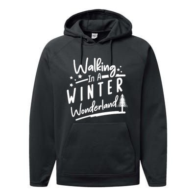 Walking In A Winter Wonderland Graphic Performance Fleece Hoodie