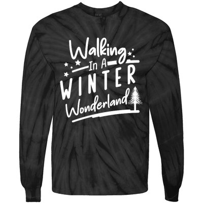 Walking In A Winter Wonderland Graphic Tie-Dye Long Sleeve Shirt