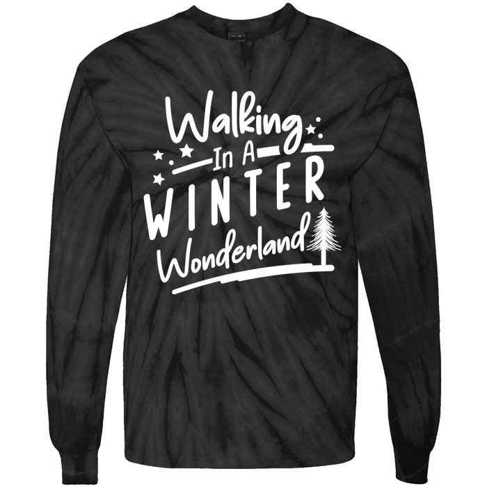 Walking In A Winter Wonderland Graphic Tie-Dye Long Sleeve Shirt