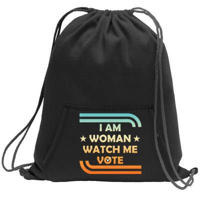 Wo I Am Woman Watch Me Vote Cool Election Day Sweatshirt Cinch Pack Bag