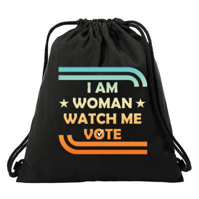 Wo I Am Woman Watch Me Vote Cool Election Day Drawstring Bag