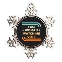 Wo I Am Woman Watch Me Vote Cool Election Day Metallic Star Ornament