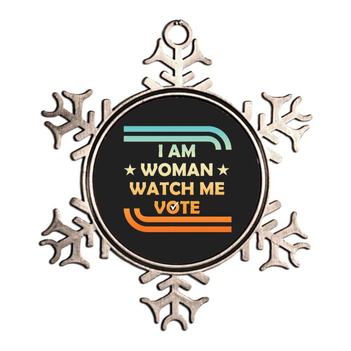 Wo I Am Woman Watch Me Vote Cool Election Day Metallic Star Ornament