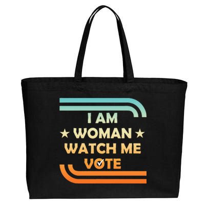 Wo I Am Woman Watch Me Vote Cool Election Day Cotton Canvas Jumbo Tote