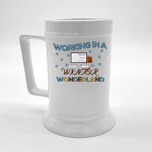 Working In A Winter Wonderland Graphic Beer Stein