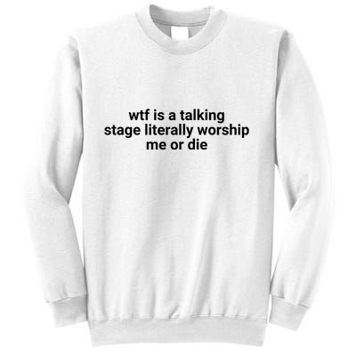 Wtf Is A Talking Stage Literally Worship Me Or Die Sweatshirt