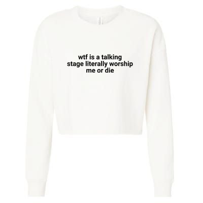 Wtf Is A Talking Stage Literally Worship Me Or Die Cropped Pullover Crew