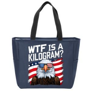 Wtf Is A Kilogram Funny 4th Of July Patriotic Eagle Usa Zip Tote Bag