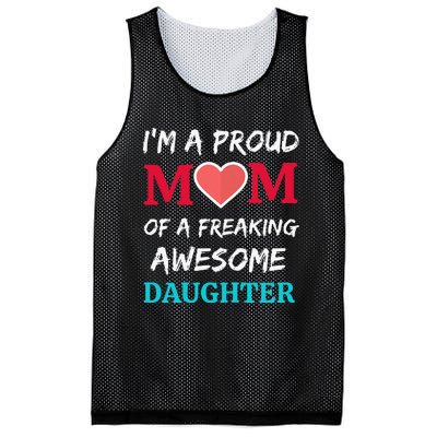 Womens I'm A Proud Mom Of A Freaking Awesome Daughter Mesh Reversible Basketball Jersey Tank