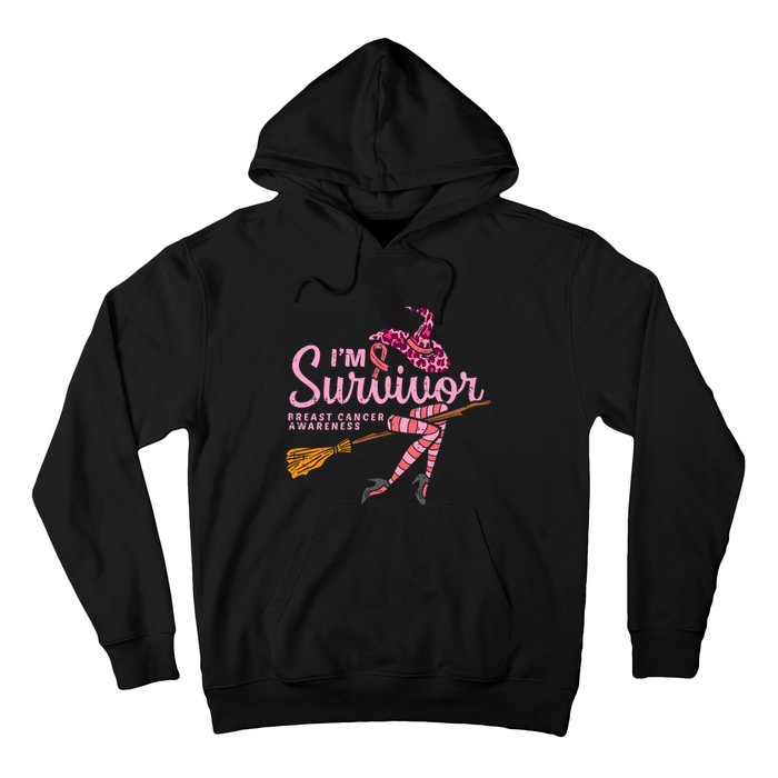 Witch Im A Survivor Halloween Breast Cancer Awareness Hoodie