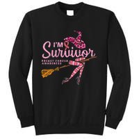 Witch Im A Survivor Halloween Breast Cancer Awareness Sweatshirt