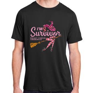 Witch Im A Survivor Halloween Breast Cancer Awareness Adult ChromaSoft Performance T-Shirt