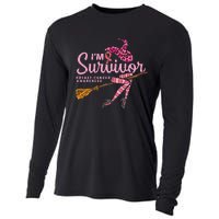 Witch Im A Survivor Halloween Breast Cancer Awareness Cooling Performance Long Sleeve Crew