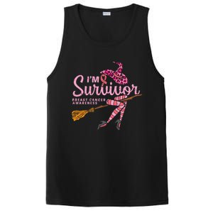 Witch Im A Survivor Halloween Breast Cancer Awareness PosiCharge Competitor Tank