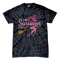 Witch Im A Survivor Halloween Breast Cancer Awareness Tie-Dye T-Shirt