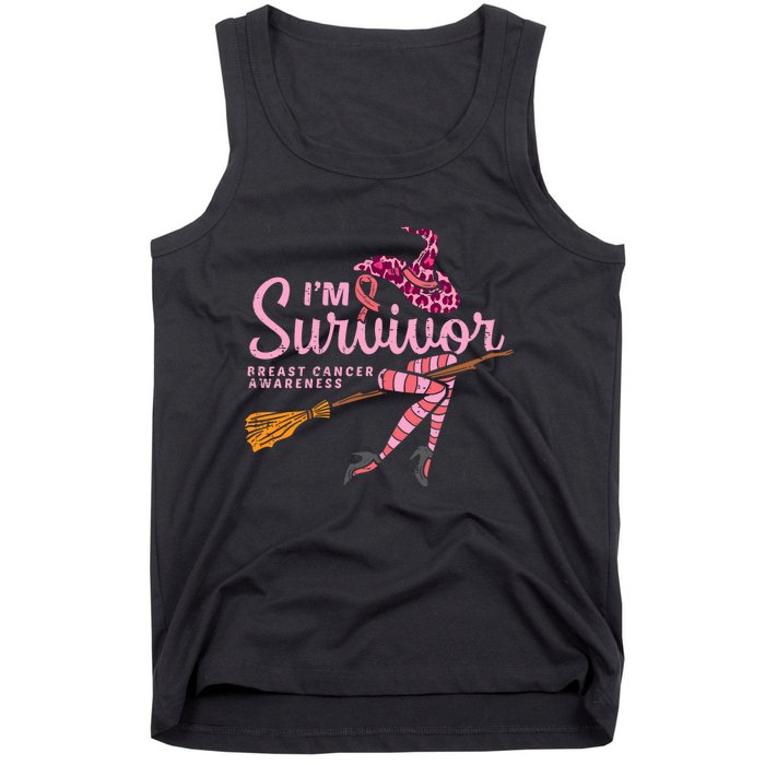 Witch Im A Survivor Halloween Breast Cancer Awareness Tank Top