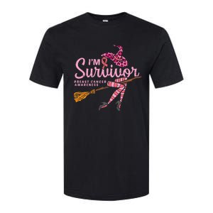 Witch Im A Survivor Halloween Breast Cancer Awareness Softstyle CVC T-Shirt