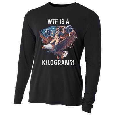 Wtf Is A Kilogram Funny 4th Of July Patriotic Eagle Usa Cooling Performance Long Sleeve Crew