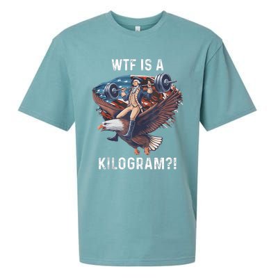 Wtf Is A Kilogram Funny 4th Of July Patriotic Eagle Usa Sueded Cloud Jersey T-Shirt