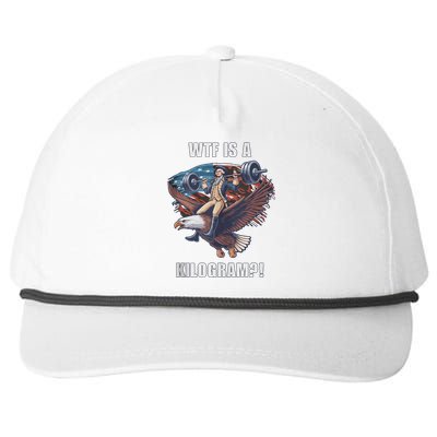 Wtf Is A Kilogram? Funny 4th Of July Patriotic Eagle Usa Snapback Five-Panel Rope Hat