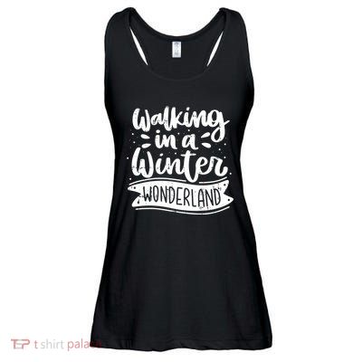 Walking In A Winter Wonderland Christmas Pajama Snow Xmas Ladies Essential Flowy Tank