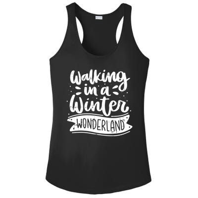 Walking In A Winter Wonderland Christmas Pajama Snow Xmas Ladies PosiCharge Competitor Racerback Tank