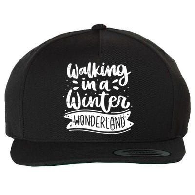 Walking In A Winter Wonderland Christmas Pajama Snow Xmas Wool Snapback Cap