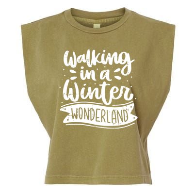 Walking In A Winter Wonderland Christmas Pajama Snow Xmas Garment-Dyed Women's Muscle Tee