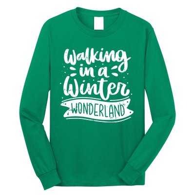 Walking In A Winter Wonderland Christmas Pajama Snow Xmas Long Sleeve Shirt