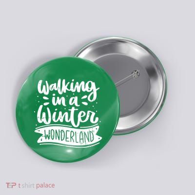 Walking In A Winter Wonderland Christmas Pajama Snow Xmas Button