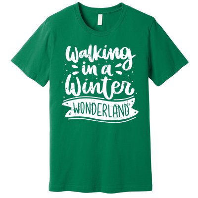 Walking In A Winter Wonderland Christmas Pajama Snow Xmas Premium T-Shirt