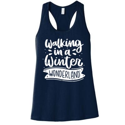 Walking In A Winter Wonderland Christmas Pajama Snow Xmas Women's Racerback Tank