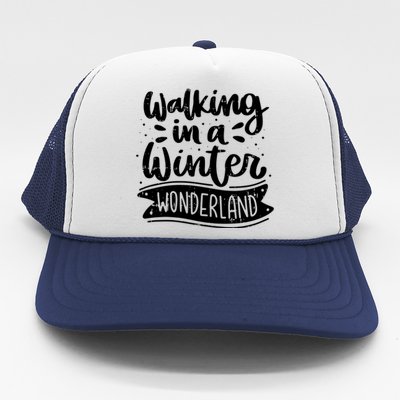 Walking In A Winter Wonderland Christmas Pajama Snow Xmas Trucker Hat