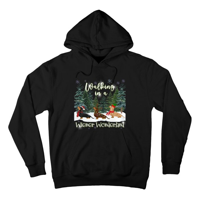 Walking In A Wiener Wonderland Dachshund Trio Hoodie