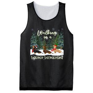 Walking In A Wiener Wonderland Dachshund Trio Mesh Reversible Basketball Jersey Tank