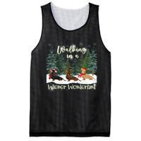 Walking In A Wiener Wonderland Dachshund Trio Mesh Reversible Basketball Jersey Tank